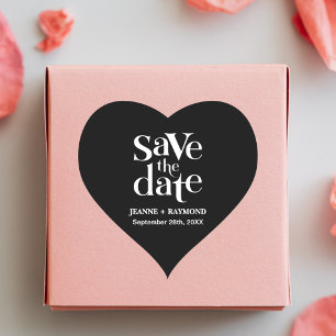 Sticker Cœur Faire-part de mariage moderne pour sauver la date 