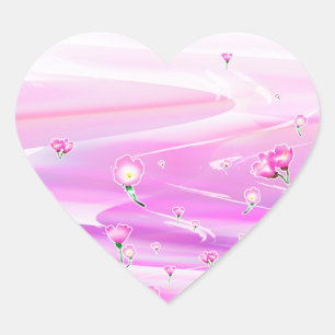 Sticker Cœur Fairy Sky River Spring Fleur