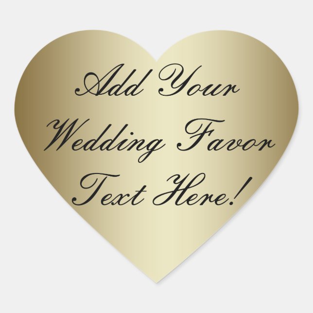 Sticker Cœur Faites votre propre Gold Wedding Favoriser (Devant)