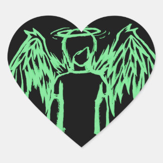 Sticker Cœur Fallen Angel Vert