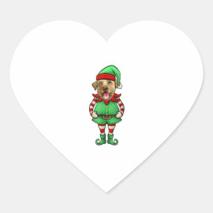 Sticker Cœur Fantaisie Noël Elfe Jaune chien de laboratoire Jau