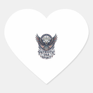 Sticker Cœur Faucon de bataille patriotique Aigle patriotique &