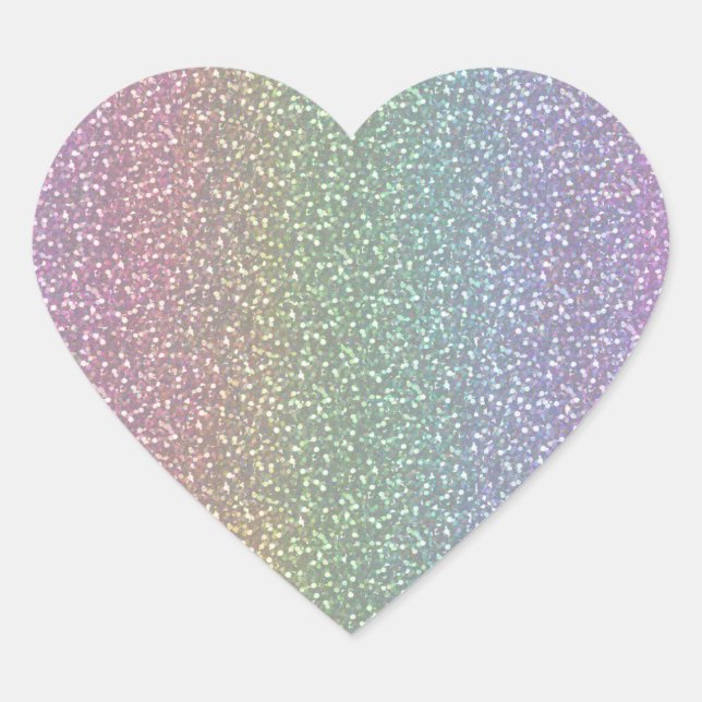 Sticker Cœur Faux Parties scintillant Éclat brillant Rainbow Pe (Devant)