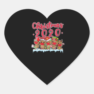 Sticker Cœur Femmes Drôle Noël 2020 Otters Visage Mask Otters
