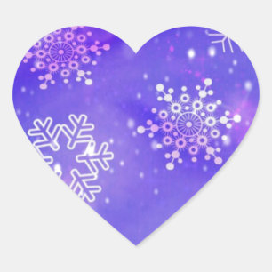Sticker Cœur Festive Violet Fête Fête Fête de Noël