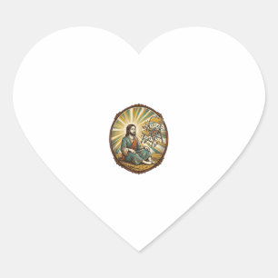 Sticker Cœur Fête de Jésus Chaise Pliante Cassée Lourdeur Gauch