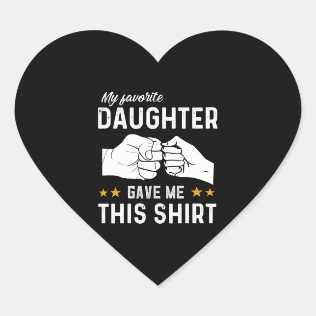 Sticker Cœur Fête des pères de fille préférée (Devant)