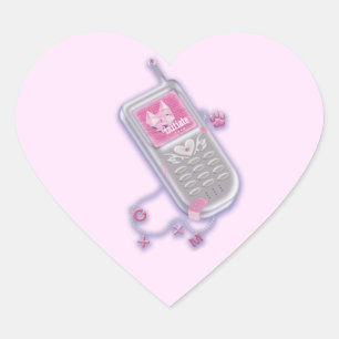 Sticker Cœur Feuille d'autocollant de 20   Téléphone portable  