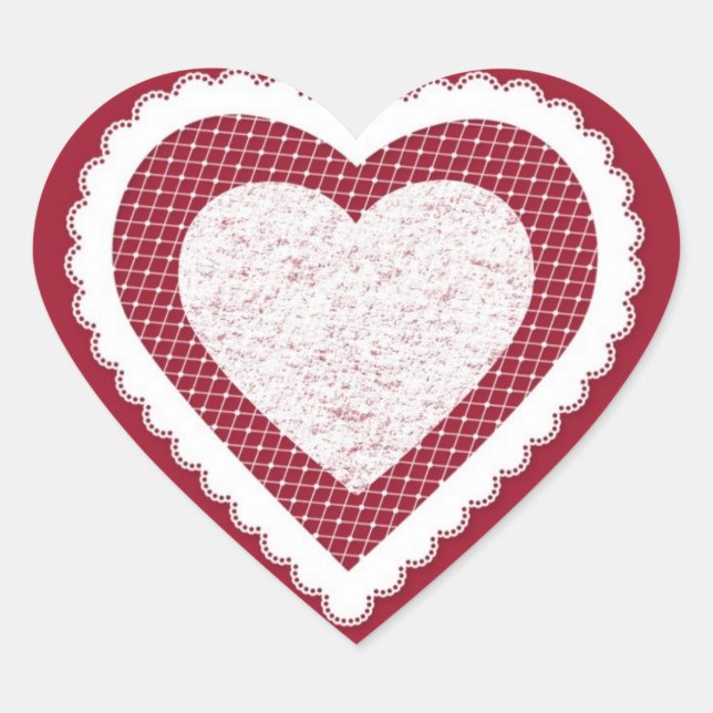 Sticker Cœur Feuille d'autocollants Frilly, Fancy Valentine Mar (Devant)