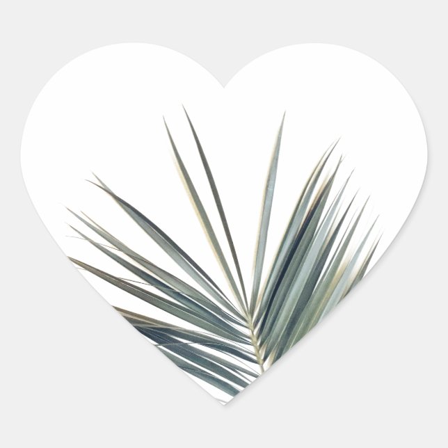 Sticker Cœur Feuille verte pâle (Devant)
