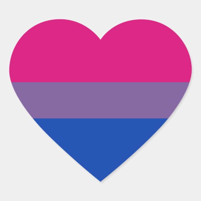 Sticker Cœur Feuilles d'autocollants Bi Pride (Coeur) (Devant)