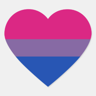 Sticker Cœur Feuilles d'autocollants Bi Pride (Coeur)