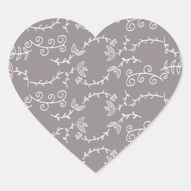 Sticker Cœur feuilles et baies (Devant)