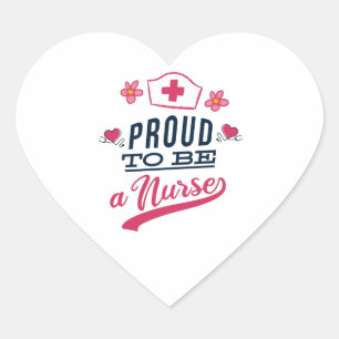 Sticker Cœur Fier d'être une infirmière