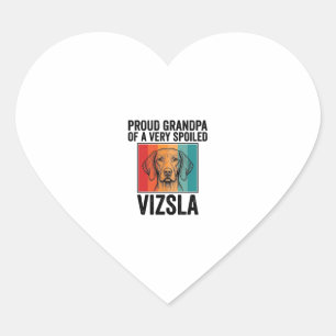 Sticker Cœur Fier grand-père Vizsla conception vintage amateur