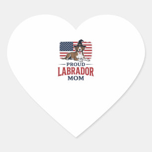 Sticker Cœur Fière mère Labrador Patriote Chien Chemise Hallowe