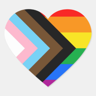 Sticker Cœur Fierté de progrès LGBTQ+