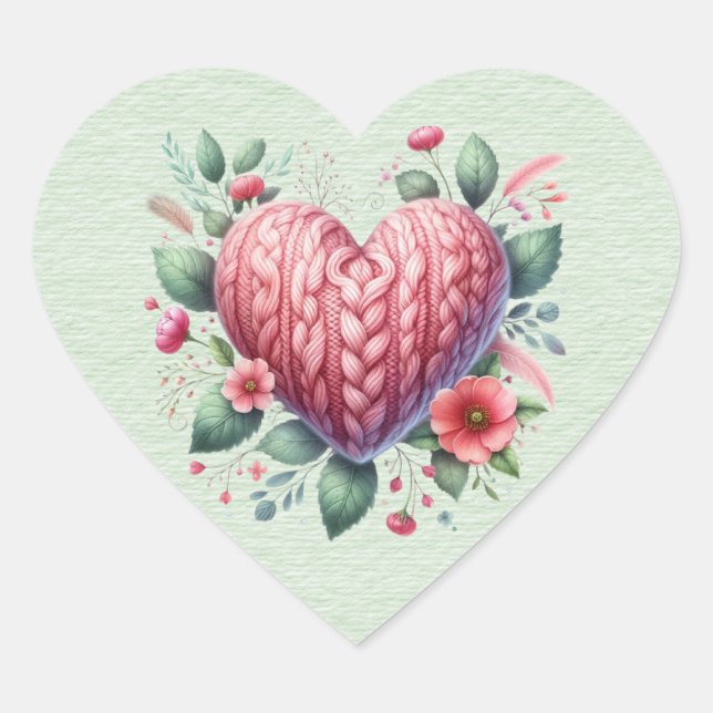 Sticker Cœur Fil rose Valentine Coeur (Devant)