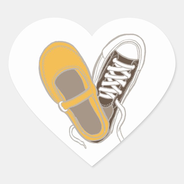 Sticker Cœur Fille Chaussures & Basket Mariage de coeur (Devant)