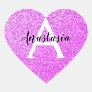 Sticker Cœur Fille Glam Purple Parties scintillant Sparkings No