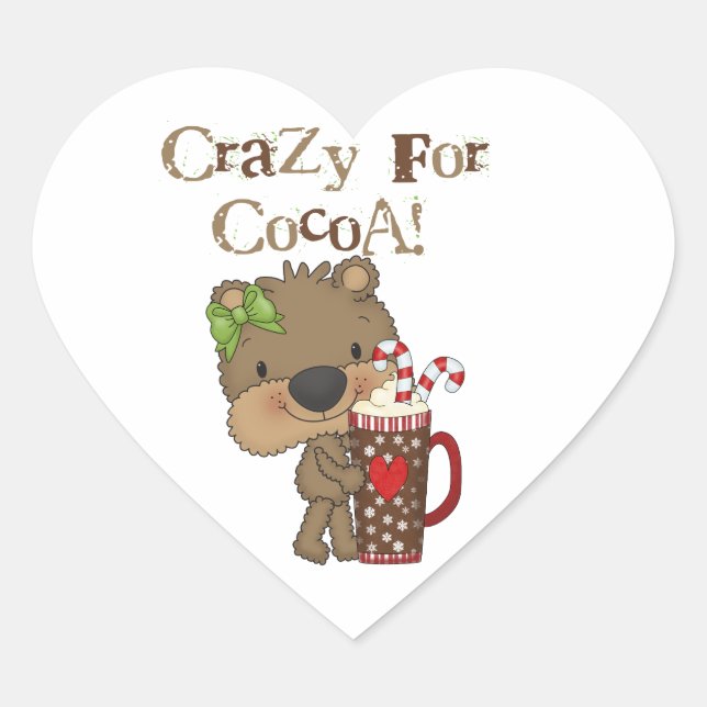 Sticker Cœur Fille Ours Fou Pour Coca (Devant)