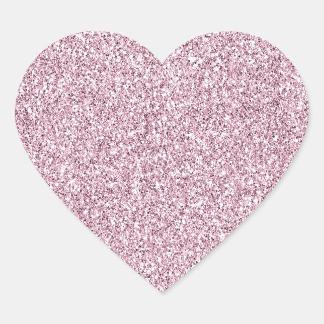 Sticker Cœur Fille Parties scintillant de verre rose étincelant (Devant)