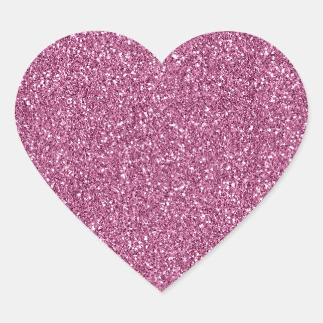 Sticker Cœur Fille rose brillant Parties scintillant étincelant (Devant)