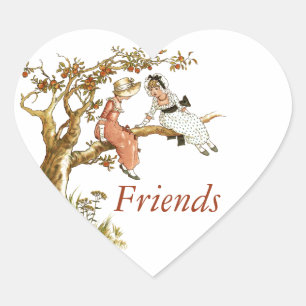 Sticker Cœur Filles vintages
