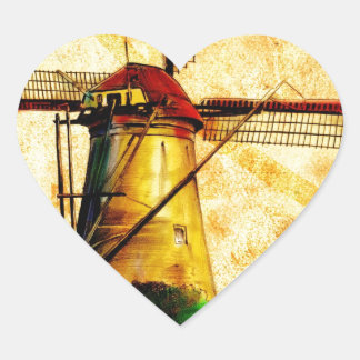 Sticker Cœur Fineart vintage F021 Windmill