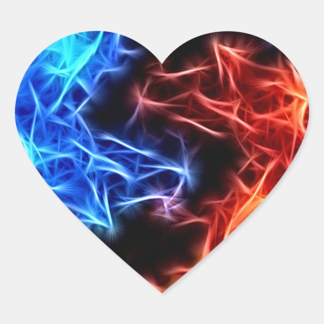 Sticker Cœur flammes du bien et du mal (Devant)