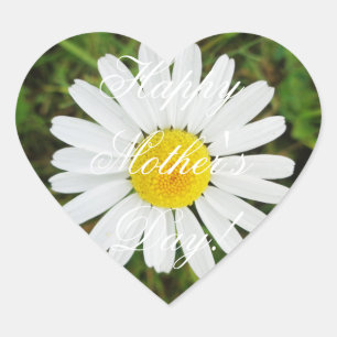 Sticker Cœur Fleur élégante heureuse de marguerite du jour de