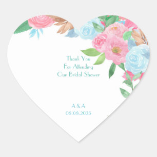 STICKER CŒUR FLEUR PRINTEMPS ÉTÉ PASTEL