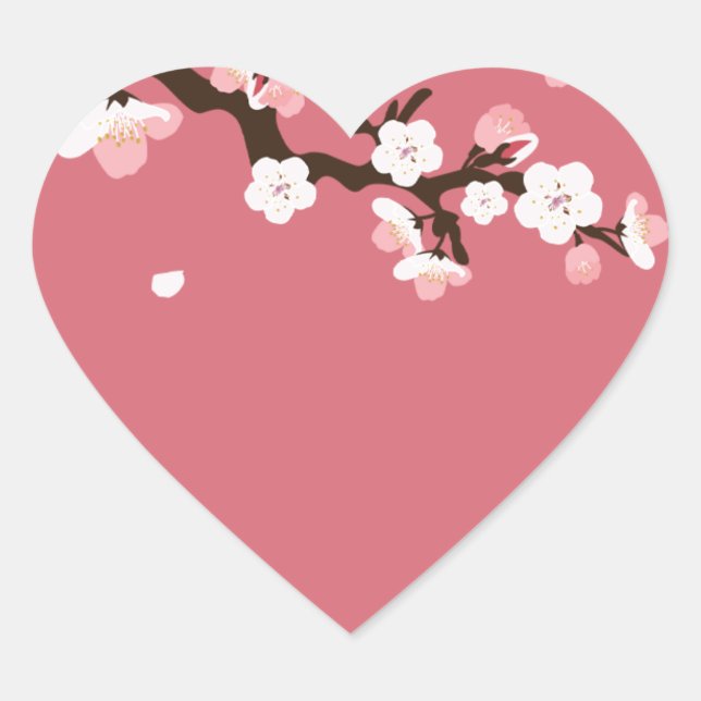 Sticker Cœur Fleurs de cerisiers (Devant)
