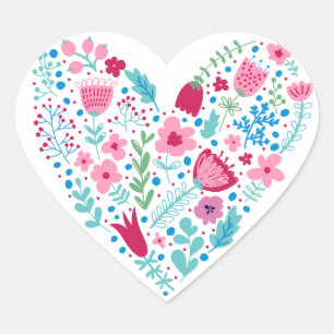 Sticker Cœur Floral