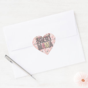 Sticker Cœur Floral Boho Mama