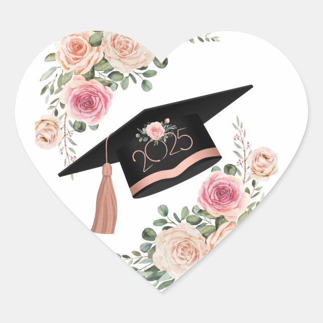 Sticker Cœur Floral Casquette 2025 Sicker (Devant)