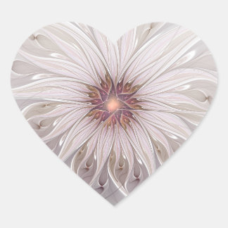 Sticker Cœur Floral Fantasy, Abstract Modern Pastel Flower