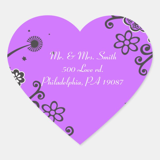 Sticker Cœur Floral Star Jewish Baby Naming Carte de remercieme (Devant)