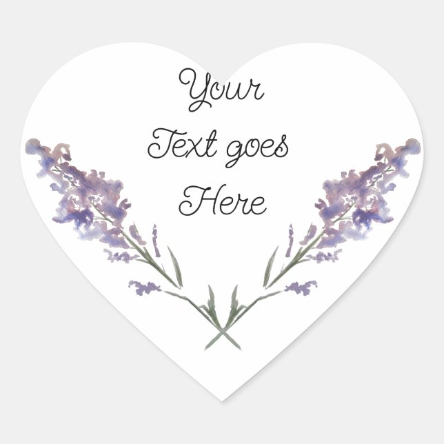 Sticker Cœur Floral violet délicat (Devant)