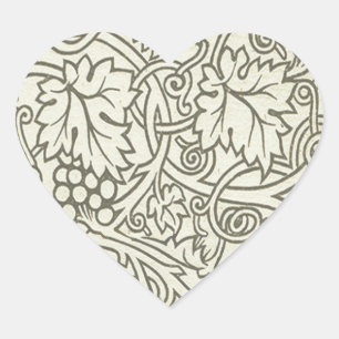 Sticker Cœur Fond d'écran William Morris Grapevine Sage