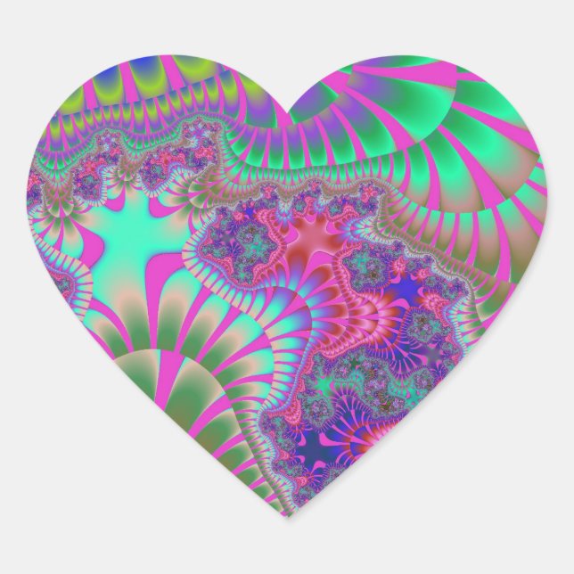 Sticker Cœur Fonte rose et violette (Devant)