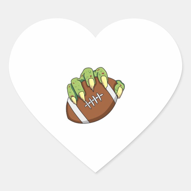 Sticker Cœur Football Halloween design pour un fan de football (Devant)