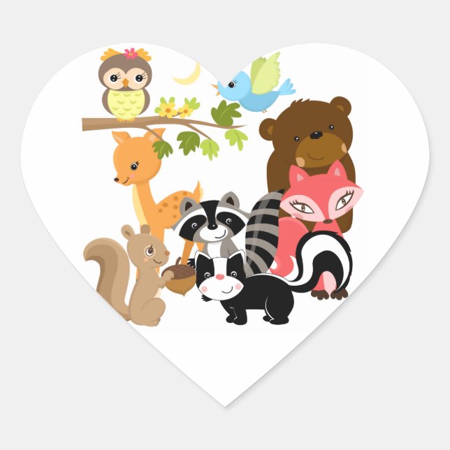 Sticker Cœur Forest Friends (Devant)
