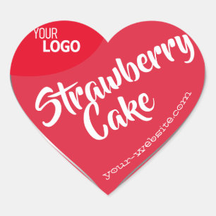 Sticker Cœur Framage Argent Rouge fraise Logo Modèle Cuisine