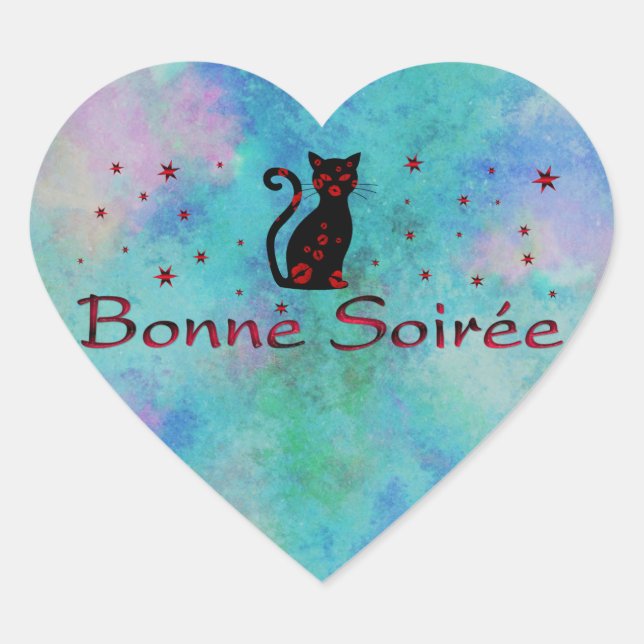 Sticker Cœur Français : Bonne Soiree (Devant)