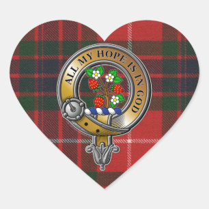Sticker Cœur Fraser Tartan & Badge