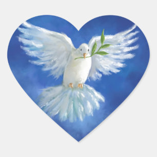 Sticker Cœur Freedom Dove, paix sur terre