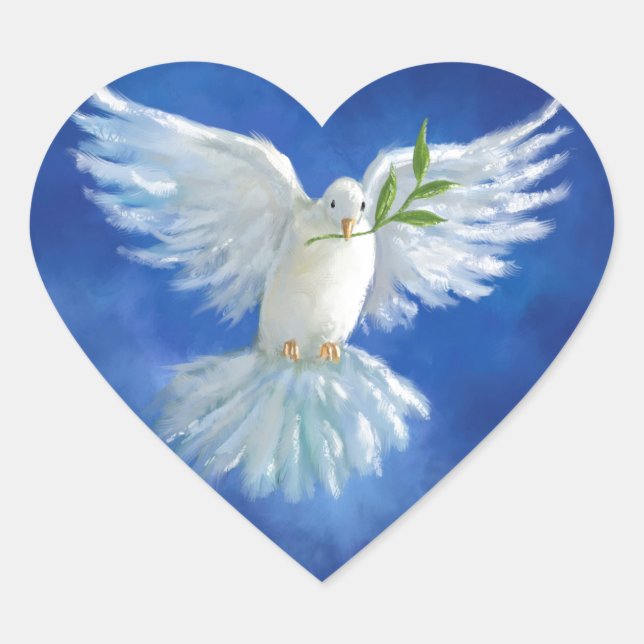 Sticker Cœur Freedom Dove, paix sur terre (Devant)