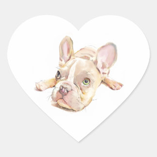 Sticker Cœur French Bulldog Heart Sticker, Dog Lover 