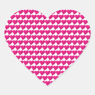 Sticker Cœur fuchsia coeur rose chaud motif blanc arrière - pl